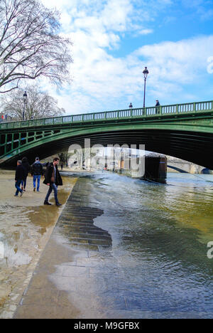 Die Flut der Fluss Seine in 2018, Paris, Frankreich Stockfoto