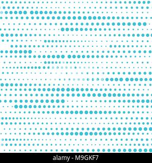 Abstrakt blau gepunktete horizontale Streifen Muster auf weißem Hintergrund. halftone Textur. Vector Illustration Stock Vektor