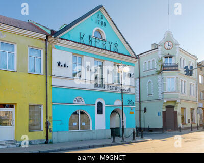 Das Haus, in dem David Ben Gurion, der erste Premierminister Israels, Aufwuchs. Plonsk, Mazovian Provinz, Polen, Europa. Stockfoto