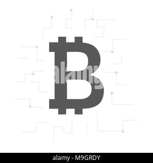 Bitcoin moderne Währung flachbild Symbol Abbildung für Design Stock Vektor