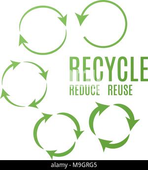 Kreisförmige Symbole Sammlung. Green Recycling Zeichen Abbildung Stock Vektor