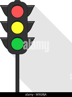 Ampel in der Nähe des Symbols auf. Flache Darstellung Stock Vektor