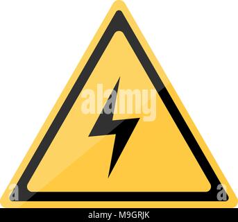 Spannung Warndreieck unterzeichnen. Flache Symbol Abbildung Stock Vektor