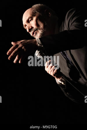 In ZAMOSC, Polen - 20 April 2013: der ehemalige Minister für Nationale Verteidigung Antoni Macierewicz bei einem seiner Rede. Stockfoto