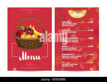 Vegetarisches Restaurant Speisekarte design Stock Vektor