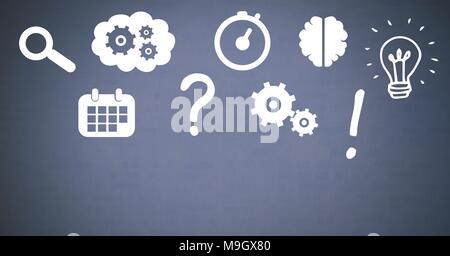 Idee denken und Brainstorming Prozess Symbole Stockfoto