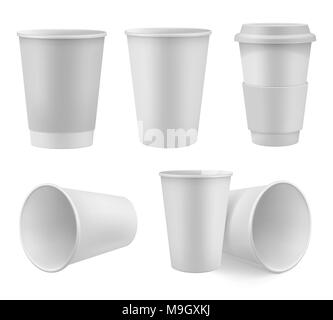 Realistische Kaffeetasse mock einrichten Stock Vektor