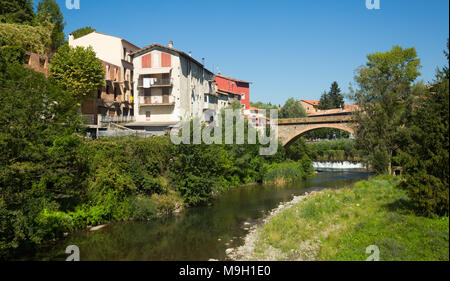 Anzeigen von Ter Fluss in der Provinz Stadt Ripoll, Katalonien, Spanien Stockfoto