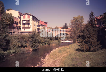 Anzeigen von Ter Fluss in der Provinz Stadt Ripoll, Katalonien, Spanien Stockfoto