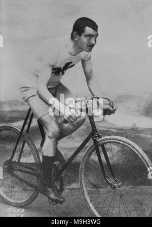 Porträt der englischen Radfahrer Arthur Linton (1872 - 1896) - Fotografie von Anonyme Stockfoto