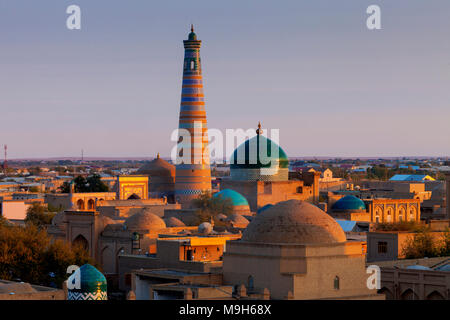 Die Skyline der Altstadt von Chiwa, Region Khorezm, Usbekistan Stockfoto