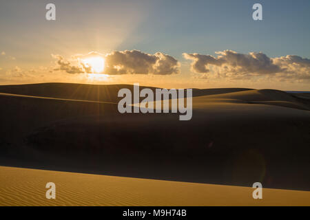 Gerippte und glatte Sand der Dünen von Maspalomas auf Gran Canaria. Stockfoto