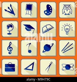 Schule Symbol s im flachen Stil Stock Vektor