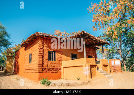 Indian Folk Village Shilpgram, traditionellen Haus in Udaipur, Indien Stockfoto