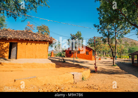 Indian Folk Village Shilpgram, traditionellen Haus in Udaipur, Indien Stockfoto