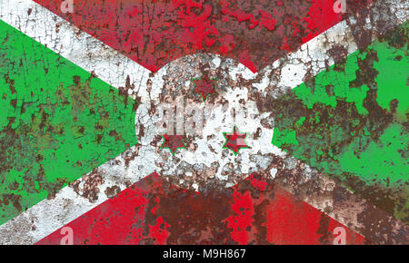 Alte Burundi grunge Hintergrund Flagge Stockfoto