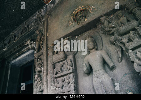 Ajanta Höhlen UNESCO Weltkulturerbe in Indien Stockfoto