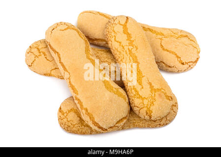 Italienische cookie savoiardi auf weißem Hintergrund Stockfoto