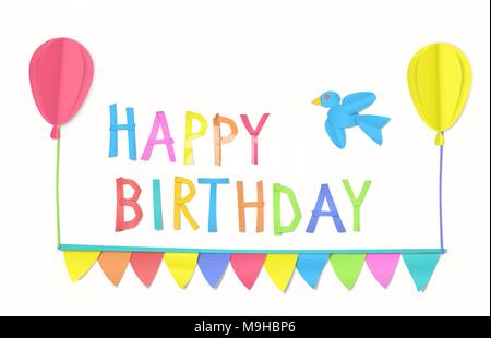 Kinder s Geburtstag gratulieren. Stock Vektor