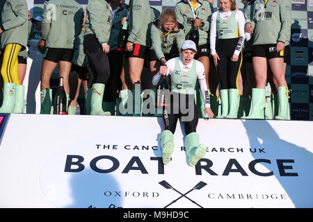 Die Krebsforschung Boat Race Samstag 24 März 2018 Stockfoto