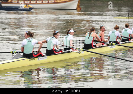 Die Krebsforschung Boat Race Samstag 24 März 2018 Stockfoto