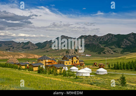 Ayanchin Four Seasons Lodge, gorkhi-terelj Nationalpark, Mongolei Stockfoto