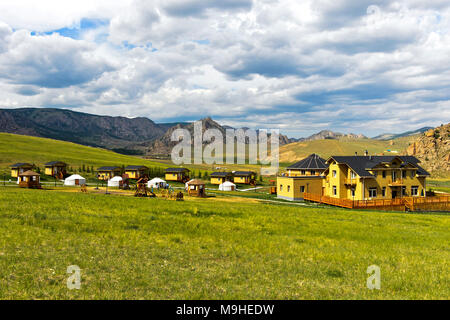 Ayanchin Four Seasons Lodge, gorkhi-terelj Nationalpark, Mongolei Stockfoto