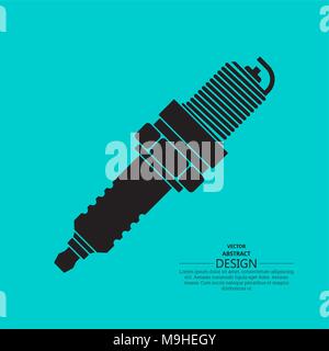 Symbol auto Zündkerze. Das Ersatzteil für Verbrennungsmotoren. Ein Vektor Illustration im flachen Stil. Stock Vektor