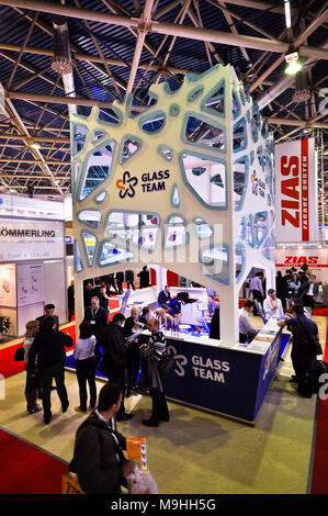 Glas Team stand auf der MosBuild Ausstellung 2012, April, 11 2012, Moskau, Russland Stockfoto