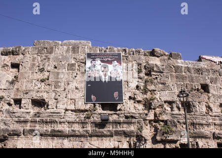 Plakat Bachar Al Assad Syrien Palmire 12/12/2015 Stockfoto