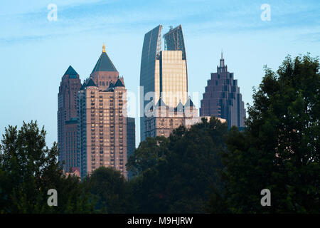 Die Skyline von Midtown von Piedmont Park, Atlanta, Georgia, USA Stockfoto