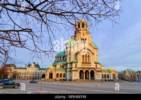 Die St. Alexandar Nevski Orthodoxe Kathedrale im Stadtzentrum von Sofia, Bulgarien. Stockfoto