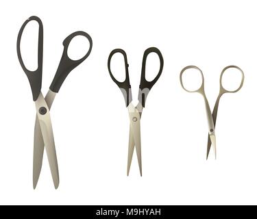 Eine Reihe von Schere verschiedener Typen Stock Vektor