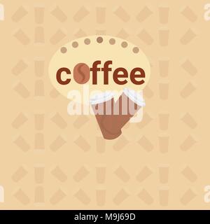 Kaffee Hintergrund mit Nehmen Pappbecher Stock Vektor