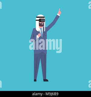 Arabische Business Mann mit modernen 3D-Brille Virtual Reality Headset Konzept Stock Vektor