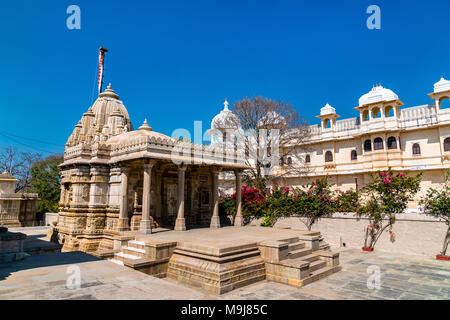 Sathis Deori Jain Tempel von chittor Fort. Rajasthan, Indien Stockfoto