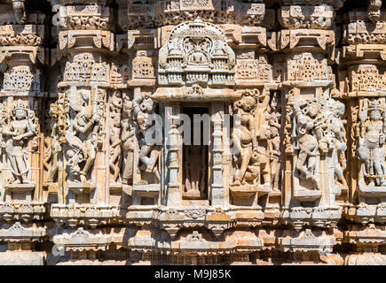 Sathis Deori Jain Tempel von chittor Fort. Rajasthan, Indien Stockfoto