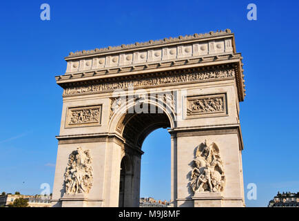 Der Arc de Triomphe de l'Étoile, Charles de Gaulle, Paris, Frankreich Stockfoto