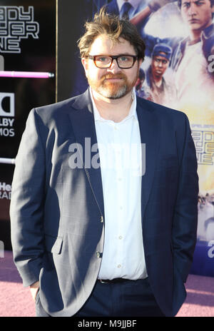 Hollywood, Ca. 26 Mär, 2018. Ernest Cline, bei der Premiere von Warner Bros. Pictures' 'Fertige Spieler Eins" bei Dolby Theater in Hollywood, Kalifornien am 26. März 2018. Credit: Faye Sadou/Medien Punch/Alamy leben Nachrichten Stockfoto