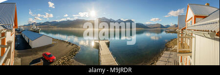 Fáskrúdsfjördur, Ost Island Dock, Fáskrúdsfjördur, Ost Island Stockfoto