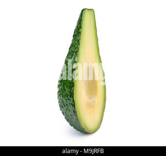 Avocado Scheibe ohne Stein isoliert Stockfoto