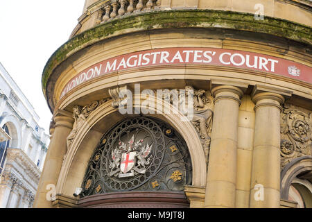 Eingang zur Stadt London Magistrates Court in London, Großbritannien Stockfoto