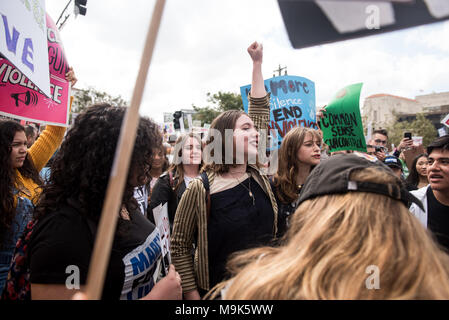 LOS ANGELES - MÄRZ 24, 2018: März für unser Leben ist eine Bewegung von Studierenden gewidmet - LED-Aktivismus um Beendigung von Waffengewalt und die massenerschießungen. Stockfoto