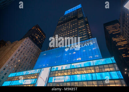 Die ehemalige Lehman Brothers Global Headquarters in New York, jetzt Barclays Capital am Dienstag, 20. März 2018. (Â© Richard B. Levine) Stockfoto