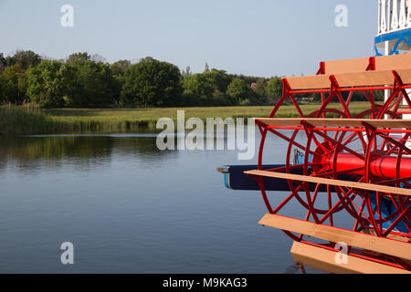 Detail einer Raddampfer Boot auf einem See Stockfoto