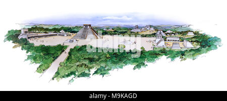 Chichen Itza Layout Stockfoto