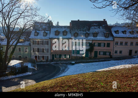 Bamberg, Deutschland - Januar 22, 2017: Traditionelle deutsche Häuser in Bamberg. Stockfoto