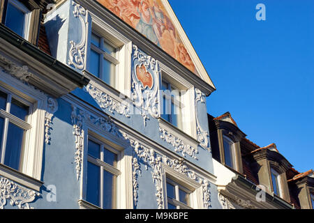 Bamberg, Deutschland - Januar 22, 2017: Traditionelle deutsche Häuser in Bamberg. Stockfoto