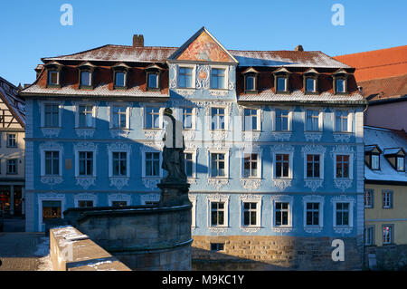 Bamberg, Deutschland - Januar 22, 2017: Traditionelle deutsche Häuser in Bamberg. Stockfoto