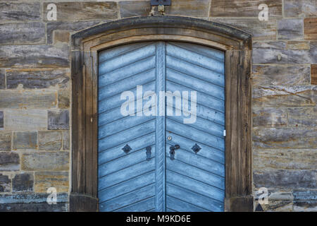 Bamberg, Deutschland - Januar 22, 2017: Mittelalterliche Tür in Bamberg. Stockfoto